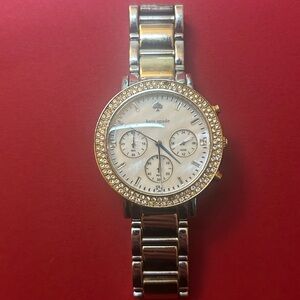 Kate Spade NY Two-Toned Chronograph Watch, “ Live Colorful” Back Water Resistant